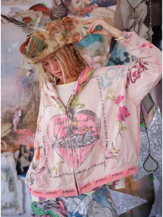 Magnolia Pearl Tops - Magnolia Pearl Awaken Sleeping Heart Isola Hoodie - OS